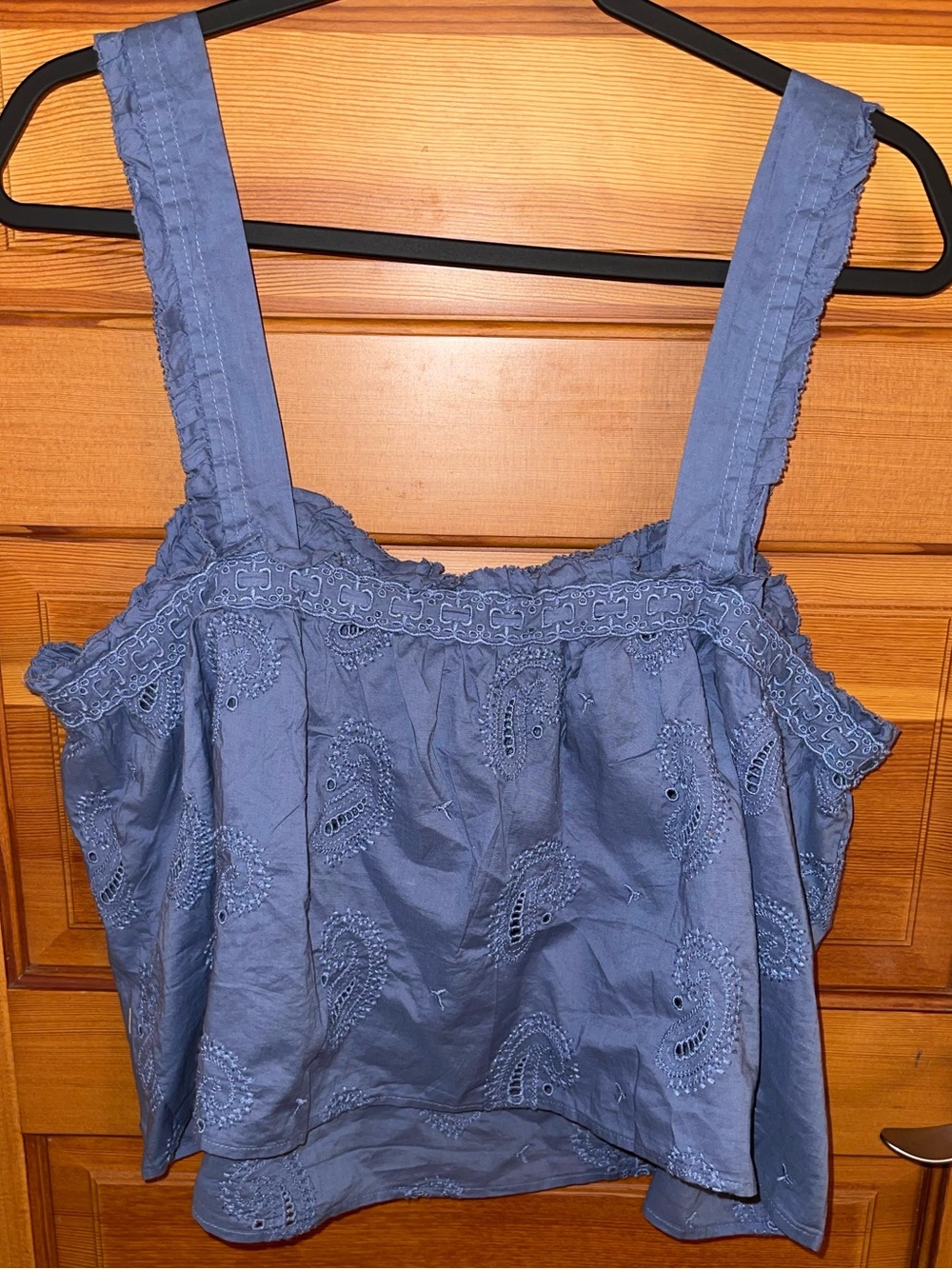 Universal Thread Blue Eyelet Ruffled Strap Tank - Picture 10 of 11
